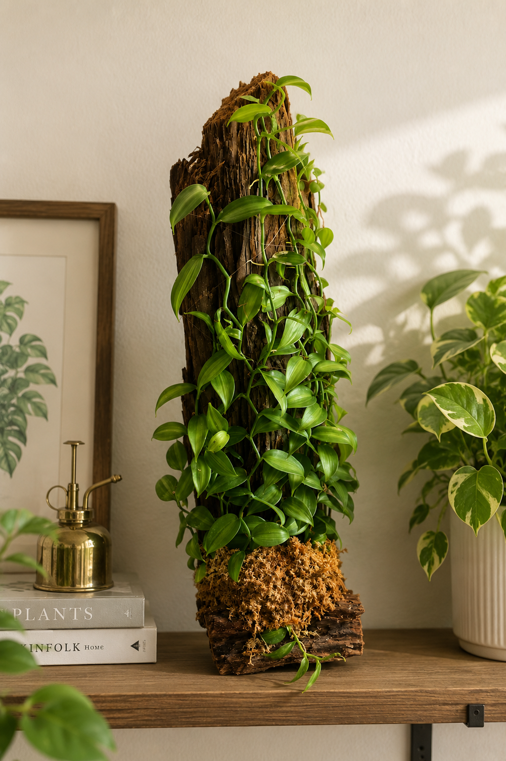 Variegated Vanilla Orchid Living Sculpture